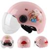 Casco para coche eléctrico adulto pintura de dibujos animados conejo espacial con lámpara reflectora coche de batería casco de verano venta al por mayor de fábrica