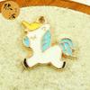 Serie Unicornio accesorios de joyería DIY colgante único de gota de aceite estrella de cinco puntas unicornio color caballo colgante de goma elástica