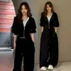 Conjunto Casual de Roupa Esportiva para Mulheres 2026 Outono Novo Estiloso Moletom com Capuz Soltinho Emagrecedor Calça de Cintura Alta Conjunto de Duas Peças Tendência