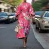 Colección Otoño 2026: Vestido largo holgado con estampado casual estilo vacacional transfronterizo para mujer