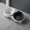 Tigela Dupla Cerâmica para Gatos, Tigela de Água com Proteção de Pescoço, Boca Inclinada Elevada, Tigela de Comida para Gatos, Tigela de Água, Tigela para Pets, Acessórios para Pets