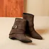 Botas Martin de punta, con plataforma y que aumentan la altura para mujer, nueva colección otoño 2026, botines para mujeres petite.