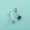 Colgante flor de trompeta capullo de loto plata pura S925 charm hoja de arce pulsera de ágata de cristal accesorios de plata DIY