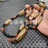 Colar de Ágata Dzi Jade Preto e Branco Ágata Vermelha Nove Olhos Três Olhos Seis Olhos Dente de Tigre Dzi Corrente de Suéter Corrente de Contas de Jade