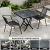 Mesa plegable, mesa y sillas de exterior, uso en patio y hogar, mesa cuadrada pequeña simple para poner puestos, mesa redonda portátil, mesa y sillas de comedor, juego de ocio