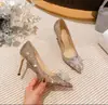 Zapatos de Boda Plateados con Lentejuelas y Cristales, Punta Fina, Tacón de Aguja, Zapatos de Novia de Tacón Alto, Otoño 2026