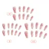 Uñas Postizas Pre-hechas, Uñas Portátiles Codificadas, Francesa Blush de Streamer, Productos Semi-acabados Ojo de Gato, Removibles DIY 30 Piezas