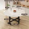 Mesa de Jantar Dobrável para Uso Doméstico, Adequada para 10 Pessoas, Apartamento Pequeno, Madeira Maciça, Móvel, Multifuncional, com Giratório, Mesa Redonda, Novo Modelo 2025