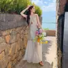 Vestido Casual Elegante de Linho Jacquard com Lantejoulas, Estilo Francês, Redutor de Idade, Patchwork, Peça Falsa Dupla, Moda Verão 2026
