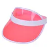 Boné de publicidade de plástico transparente para uso externo no verão, chapéu de sol anti-ultravioleta para homens e mulheres, chapéu de sol de PVC com topo aberto, impressão de logotipo