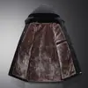 Jaqueta Masculina de Meia-idade Inverno Tamanho Grande com Forro de Lã Espessada Quente com Capuz Casaco de Algodão de Inverno Roupas de Algodão para Meia-idade