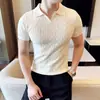 Suéter de manga corta para hombre, camisa de punto casual de manga media, nueva camiseta básica de primavera/verano para hombre, disponible para venta al por mayor