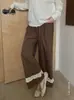 (Coleção de Pijamas Casa Pequena) Calça de Casa de Algodão Puro Estilo Coreano Feminina, Outono/Inverno Confortável Amiga da Pele, Pode Ser Usada Fora para Passeios