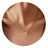 Amazon Moda Transfronteriza Simple 26 Letras Inglesas Colgante Brillante Collar Cadena de Clavícula Versátil Elegante de Acero Inoxidable