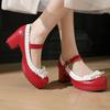 Zapatos para Mujer 2023 Primavera Talla Grande Tacón Medio Zapatos de Salón Zapatos para Mujer Amazon Transfronterizo Moño Talla Grande Fabricante