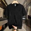 Camisetas Masculinas de Verão de Manga Curta por Atacado Transfronteiriço, Tops Casuais da Moda de Manga Curta, Camisetas Masculinas de Gola Redonda de Secagem Rápida em Seda Gelo