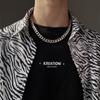Aço titânio não desbotamento corrente grossa colar de corrente cubana ins colar moda masculina personalidade masculina rua hip-hop suéter corrente