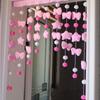 Cortina de porta de planeta rosa, cortina divisória, estilo princesa fada, decoração de quarto sem perfuração, arranjo de coração de menina, quarto
