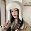 Sombrero cálido para montar al aire libre para mujer, moda de invierno, forro polar, resistente al viento, gorro Lei Feng coreano con protección para las orejas, gorro de felpa en stock al por mayor