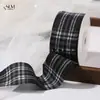 Fita Xadrez Estilo Britânico Color Block Laço de Fita Materiais DIY Feitos à Mão Embalagem de Presente Fita Xadrez de Pelúcia