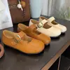Nuevos Zapatos Mary Jane Bajos Estilo Francés para Mujer 2025 con Velcro, Suela Suave Versátil, Punta de Mango Zapatos Pequeños de Piel, Modernos