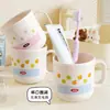 Taza linda para enjuague bucal, taza para cepillarse los dientes, taza de pareja, soporte para cepillos de dientes, taza para cepillo de dientes anti-moho