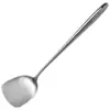 Acero inoxidable 304 mango largo espátula engrosada cola puntiaguda alargada espátula de acero completo traje cuchara frita de chef espátula juego de dos piezas