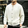 Cross2026 Otoño Invierno Nuevo Suéter de Punto Trenzado de Cuello Redondo para Hombre Ropa de Punto Moda Juvenil Chaqueta Cardigan Casual para Hombre