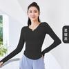 Plissado Slim-Fit Emagrecimento Cintura Justa Sensação Nua Bojo Suporte Secagem Rápida Esportivo Fitness Yoga Conjunto Feminino Tops Manga Longa Personalizado