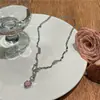 Collar de Corazón Dopamina Colorido para Mujer Primavera/Verano 2025, Cadena para Clavícula de Diseño Único, Accesorios de Estilo Dulce y Fresco para Chicas a la Moda