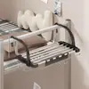 Colgador de Ropa de Cama para Dormitorio, Estante de Almacenamiento Extensible al Final de la Cama para Estudiantes Universitarios, Estante de Acero Inoxidable para Almacenamiento y Secado de Calcetines