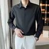 Camisa de color liso primavera nuevo estilo camisa de manga larga para hombre estilo coreano suelta casual ropa de hombre primavera y otoño top de moda