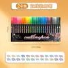 Pluma de Contorno Doble Línea de 48 Colores Pluma Marcadora Creativa DIY Pluma Marcadora con Brillo Pluma Marcadora Navideña En Stock Venta al por Mayor