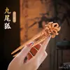 Horquilla Doble de Madera de Durazno Natural para Mujeres con Cabello Largo, Horquilla Tallada a Mano para Mujeres, Accesorios de Estilo Antiguo Dinastía Han, Nuevo Chinoiserie