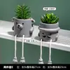 Sencilla creativa muñeca de pies colgantes cilindro de cemento simulación planta suculenta maceta sala de estar decoración del hogar fabricantes mayoreo