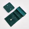Bolsa com Tampa Flip de Tecido Pelúcia Dupla Face, Bolsa Simples para Armazenamento de Brincos e Colares, Bolsa Portátil Anti-Riscos para Joias