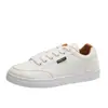 Zapatos Blancos para Mujer 2024 Primavera y Otoño Nueva Moda Tendencia Cuero Planos Delgados Zapatos Deportivos Tenis Casuales Venta al por Mayor