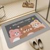 Tapete Absorbente de Dibujos Animados Transfronterizo para Piso Baño Inodoro Puerta Antideslizante Tapete para Pies Hogar Inodoro Alfombra de Inodoro