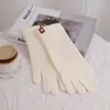 Guantes para Mujer Invierno Lana Lindos Tejidos Estilo Coreano Sin Dedos Pantalla Táctil Protección contra el Frío Estilo Harajuku Guantes de Moda