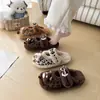 Pantuflas mullidas de suela plana para casa estilo coreano forro de felpa interior 2026 pantuflas de algodón estampado de leopardo otoño e invierno corte bajo lazo suela suave