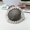 Pulsera Transfronteriza de Piedra Rosa Caliente para Mujer, Pulsera Elástica Linda de Perlas Rosas, Pulsera de Cristal Rosa, Venta al por Mayor en Stock
