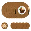 Manteles individuales y posavasos de cuero estilo retro, manteles de mesa de PVC, impermeables y resistentes al aceite, fáciles de limpiar con un paño, resistentes al calor y fáciles de lavar