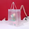 Bolso transparente bolsa de regalo PP esmerilado bolsa de tienda de ropa bolsa para lavar y proteger maquillaje bolsa de embalaje de regalo para manos logotipo personalizado