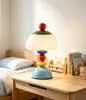 Luminária de cabeceira cogumelo color block cor de macaron para quarto infantil, luz noturna recarregável criativa colorida luz suave proteção ocular para leitura