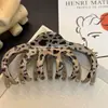 Pinza para el Cabello de Acetato con Estampado de Leopardo Retro Coreano para Mostrar Volumen del Cabello, Pinza Grande Elegante, Pinza de Tiburón de Gama Alta para el Cabello, Accesorios para el Cabello para Mujeres