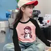 Camiseta base de manga larga raglán para niña 2026 Otoño/Invierno Nuevo Estilo Térmica de Polar para Niños Elegante Camiseta de Cuello Redondo