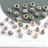 Estilo étnico retro hilo dorado y plateado cuentas Duobao Wen barril de juego cuentas plata antigua nube trasera diy accesorios de joyería estilo nacional