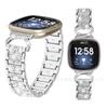 Adequado para Fitbit versa4/sense2 Chifre Três contas Diamond Strap Metal Strap Universal versa3