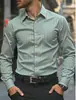 Camisa de Manga Larga a Rayas Verticales de Colores para Hombre, Ligera, Casual de Negocios, Primavera/Otoño, Holgada, Tallas Grandes, Dropshipping