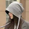 Chapéu de Pelúcia com Orelhas de Cachorro Peludo para Mulheres no Outono e Inverno, Proteção contra Frio, Proteção Auricular, Aquecimento, Versátil e que Mostra o Rosto, Pequeno Chapéu de Tricô